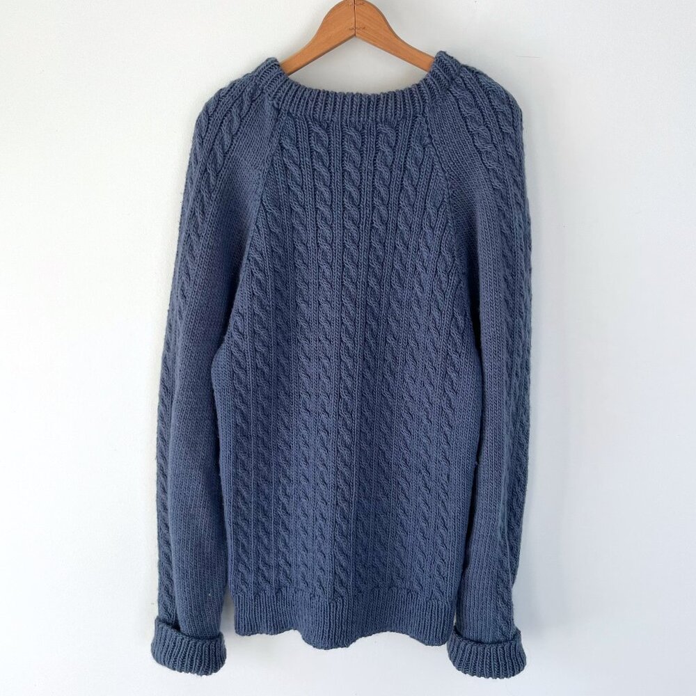 Handknit Wool Fisherman Sweater - Picture 3 of 6